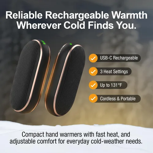 Miniatura 2 de Calentador de Manos Handy Heater Ultra - Recargable y Sin Cables con 3 Ajustes de Calor - Portátil, Alimentado por Batería, Ligero - Hasta 7 Horas