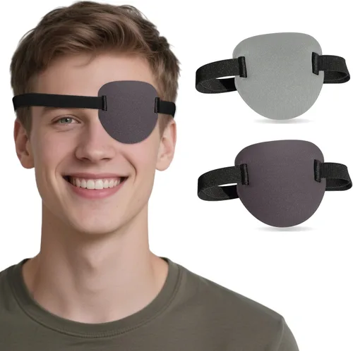 Miniatura 13 de 2 piezas de parches oculares 3D para adultos y niños, parche ocular médico ajustable para ojo derecho o izquierdo, cubierta para un ojo para 1