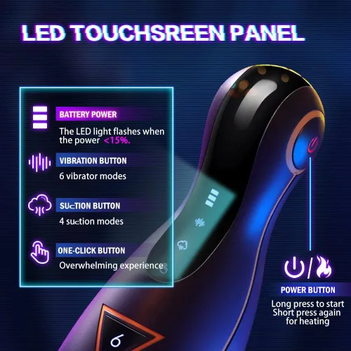 Miniatura 5 de Máquina sexual de succión automática para mamadas, masturbador masculino LED, juguetes sexuales para adultos, calefacción vibratoria, manos libres