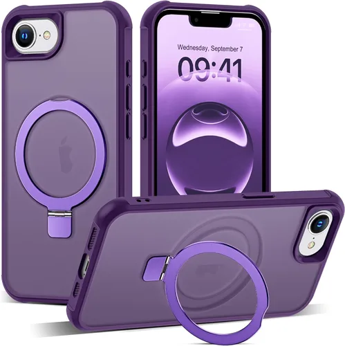 Miniatura 49 de SKYLMW – Funda compatible con iPhone 12 Pro Max y iPhone 13 Pro Max con soporte magnético invisible tipo anillo, fundas translúcidas para teléfonos