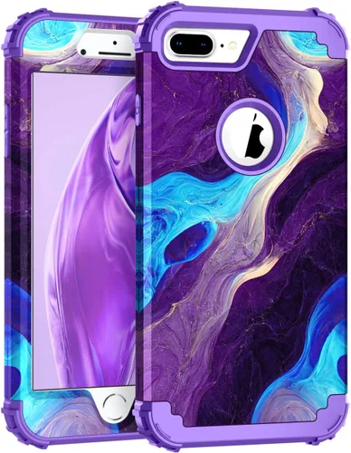 Miniatura 80 de Hocase Funda para iPhone SE 2022/2020, resistente a prueba de golpes, de plástico duro+goma de silicona, funda protectora híbrida para iPhone SE