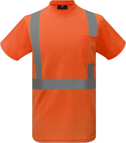 caparazon Camisa de seguridad de alta visibilidad, camiseta reflectante ANSI/ISEA Clase 2 Naranja