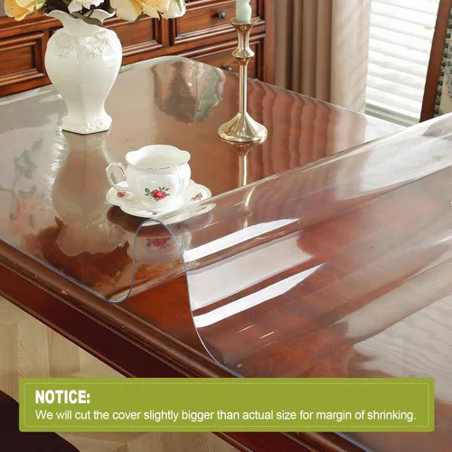 Miniatura 4 de OstepDecor - Protector de mesa transparente, 2 mm de grosor, 44 x 96 pulgadas, protector para mesa de comedor Cristal transparente de 0.079 in