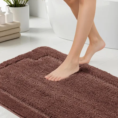 Miniatura 4 de Juego de 3 alfombras de baño suaves y absorbentes, peludas, suaves, antideslizantes, para ducha, bañera y bañera, lavables a máquina
