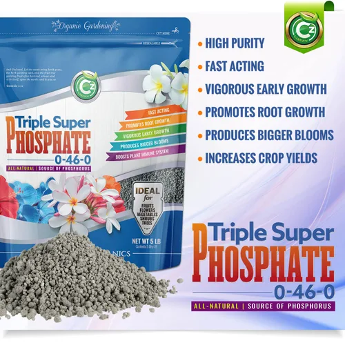 Miniatura 2 de Fertilizante triple súper fosfato 0-46-0 - Fabricado en Estados Unidos - Potenciador de floración - TSP alimento vegetal de fósforo puro