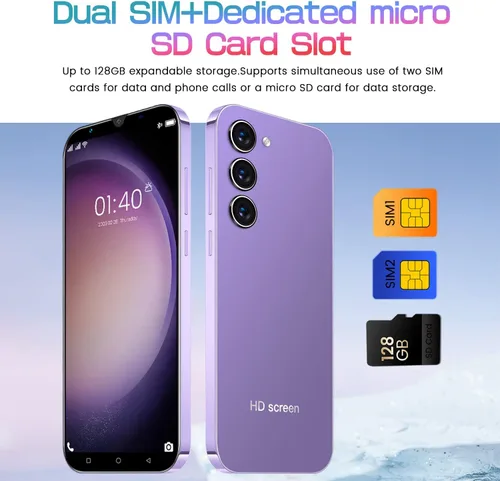 Miniatura 7 de Teléfonos móviles baratos, 5.0 pulgadas, Android 9.0, cámara dual SIM, cámara dual, Quad Core, 16GB ROM【Expandible hasta 128GB】, con soporte