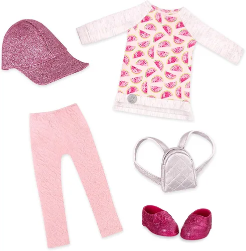 Miniatura 11 de Glitter Girls – Ropa para Muñeca de 14 Pulgadas – Conjunto de Volantes y Plisados para Guapas – Chaqueta Arcoíris, Falda, Sombrero y Zapatos
