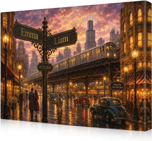 Miniatura 25 de IPIC - Personalized Framed Canvas with Custom Street Sign in Boston Personalized Street Signs with Names, Custom Canvas Print, Boston Sunset