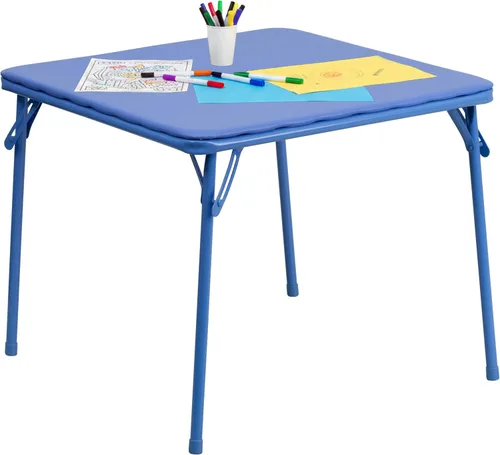 Miniatura 26 de Flash Furniture Mindy Kids - Juego de mesa y sillas cuadradas plegables de 5 piezas para guardería y aulas, juego de mesa de actividades y sillas