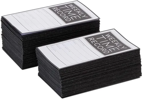 Miniatura 7 de Stockroom Plus Tarjetas semanales de tiempo triples para empleados para contabilidad, tamaño de bolsillo (5 x 8 pulgadas, 200 unidades)