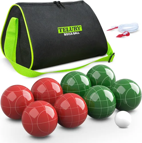 Miniatura 9 de Juego de bolas de bochas de 3.937 in, tamaño y peso regulables para césped, juego de bocci de playa para 2-8 jugadores (multicolor)