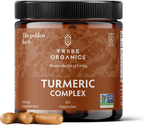 Complejo de curcumina C3 de cúrcuma con BioPerine 1050mg – Apoyo natural para las articulaciones – 95% de curcuminoides y extracto de pimienta negra