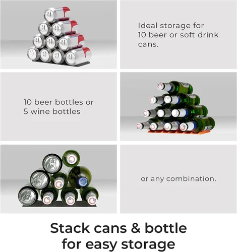 Miniatura 9 de Tapete Fridge Monkey - Organizador de Latas de Vino y Refrescos para Refrigerador - Soporte Organizador de Bebidas que Hace que las Latas y Botellas