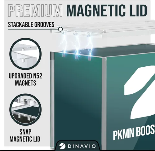 Miniatura 5 de Caja de almacenamiento para cajas de refuerzo PKMN de Dinavio Crafthouse - Acrílico de exhibición apilable de 8mm + 5mm de ultra grosor con imanes