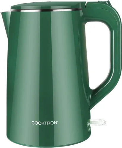 Miniatura 12 de COOKTRON Hervidor Eléctrico de 1.7L Silencioso, Hervidor de Agua Caliente de Doble Pared Libre de BPA, Tetera de Hervido Silencioso y Tacto Fresco
