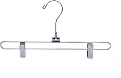 Miniatura 9 de Juego de colgador cromado de calidad para pantalones y faldas – Paquete de 8 con ganchos giratorios de 360 grados, perchas duraderas y antioxidantes
