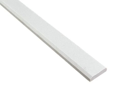 Miniatura 7 de 2 x 36 pulgadas Umbral de mármol de ingeniería de doble biselado para transiciones de piso (blanco brillante)