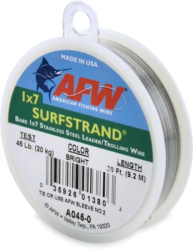 Miniatura 12 de Surfstrand Bare 1x7 Cable Líder de Acero Inoxidable - Línea Líder de Pesca para Agua Salada, 20lb Test - 325lb Test en Brillante, Camuflaje