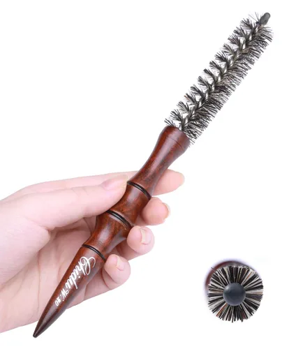 Miniatura 4 de PERFEHAIR Cepillo redondo pequeño para cabello corto, cepillo de cerdas de jabalí para secado con soplado, 0.7 pulgadas de diámetro