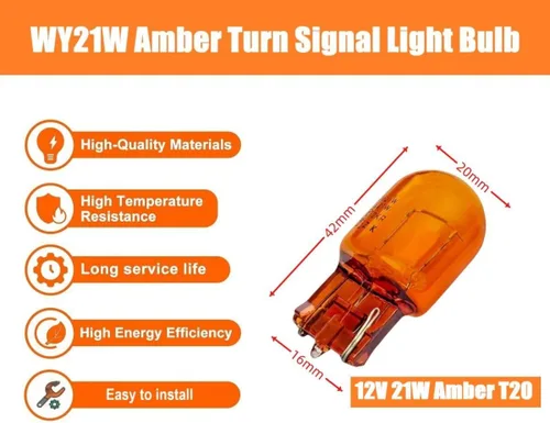 Miniatura 2 de Par (2) bombillas direccionales T20 7440 WY21W (12 V 21 W) para 06 Accord CRV RAV4 REIZ Camry Corolla, 2000 Lexus es300/es330, 2010 Subaru, BMW E46