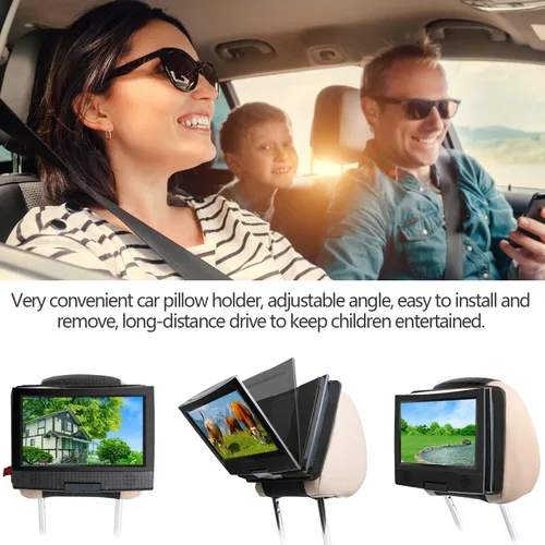 Miniatura 9 de Qenker - Soporte para reposacabezas para reproductor de DVD, portátil, para montaje en reposacabezas del asiento trasero del coche, para reproductor