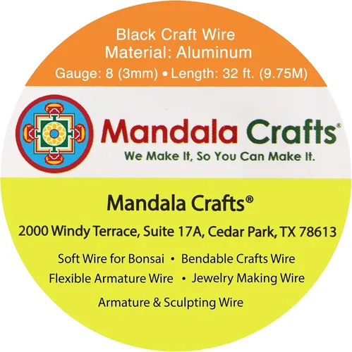 Miniatura 3 de Mandala Crafts - Alambre de aluminio anodizado de 8 calibre para hacer joyas - 9.75 m de alambre flexible negro colorido - Flexible para bonsái