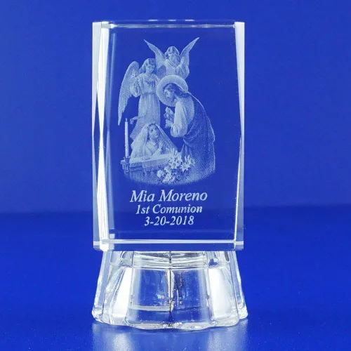 Miniatura 4 de Primera Comunión para niña, 12 piezas de recuerdo de cristal 3D, regalos de Primera Comunión, personalización y personalización, grabado grabado
