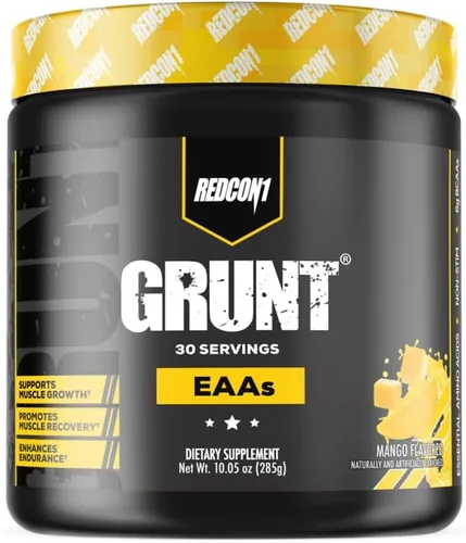 Miniatura 7 de REDCON1 Grunt EAAs, Cherry Lime, aminoácidos esenciales aptos para dieta cetogénica, sin azúcar, polvo para después del entrenamiento que contiene 9