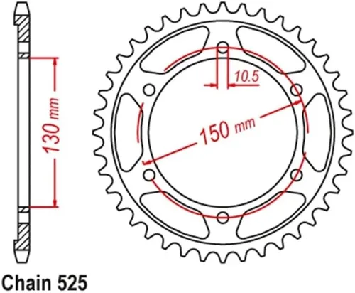 Miniatura 2 de 525 CNC 16T 46T Piñón trasero delantero de la motocicleta para FZ8 N NA 39P FZ8 S SA Fazer 8 42P FZ 8 2010-2015 piezas de repuesto (16T)