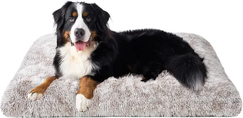 Miniatura 32 de EHEYCIGA Cama Esponjosa para Jaula de Perros Grandes, Almohadilla de Jaula de Piel Sintética Afelpada, Cama Calmante Anti-Ansiedad para Perros Negro