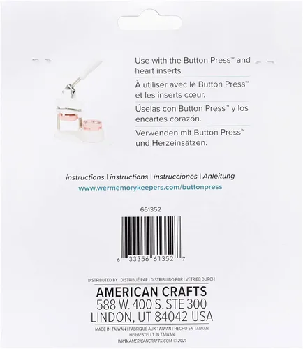 Miniatura 2 de We R Memory Keepers Kit de recarga de prensa de botón - Corazón - Hace 9 pines