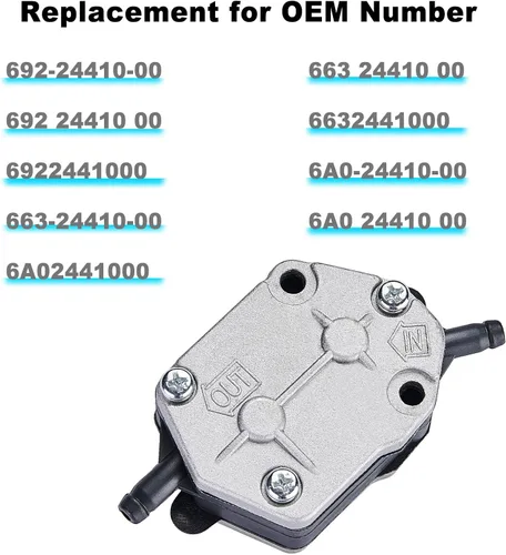 Miniatura 3 de Conjunto de bomba de combustible para motor de barco Yamaha 2 tiempos 25HP 30HP 40HP 50HP 55HP 60HP 75HP 90HP fuera de borda, reemplaza 6A0-24410-00