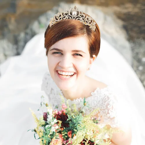 Miniatura 4 de Coronas de tiara de cristal para mujeres y niñas, corona elegante de princesa con peines, diademas para mujeres, nupcial, boda, baile de graduación