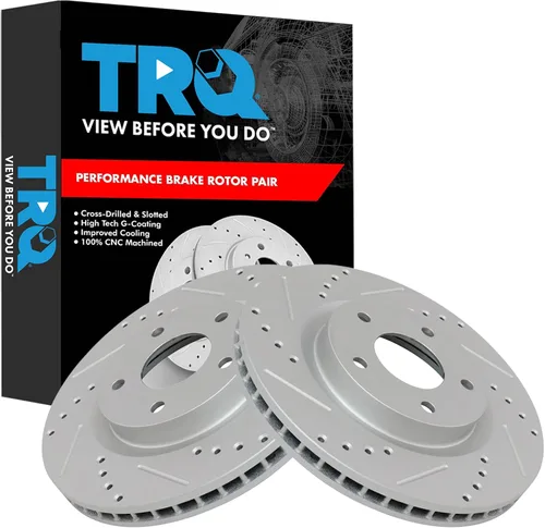 Miniatura 233 de TRQ Juego de rotores de freno de rendimiento trasero con revestimiento G premium compatible con Mazda 6 2014-2021
