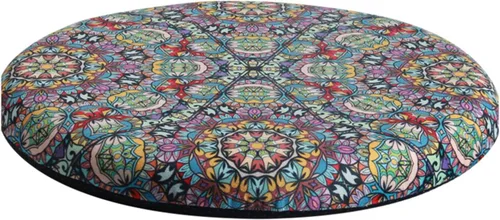 Miniatura 14 de Greenjin Cojín de asiento de espuma viscoelástica desmontable de 13 pulgadas, cojín redondo para silla antideslizante, almohadilla para taburete
