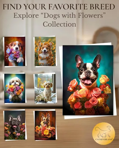 Miniatura 9 de Boston Terrier - Tarjeta de felicitación para todas las ocasiones de la colección Unique Dog Party Delights, grande, 5 x 7 pulgadas