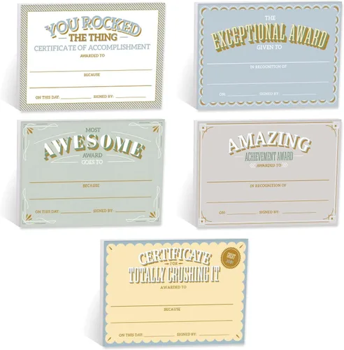 Certificado de logro motivacional, bloc de notas adhesivas de relleno / bloc de notas adhesivas de reconocimiento reposicionable de 6 x 4 pulgadas,