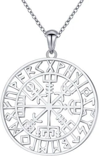 Alphm Collar con colgante vikingo de plata esterlina S925 para hombres y mujeres, joyería de viaje para graduación, amistad, talismán, joyería de