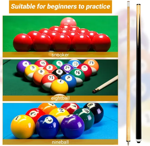 Miniatura 3 de Wettarn Pool Sticks 2 Piece 58 Inch Bar Billiard Pool Cue Table 12 oz 13 mm Glue for Tips Hardwood Wooden Cue Sticks Gift for Adults, Beginner, Men