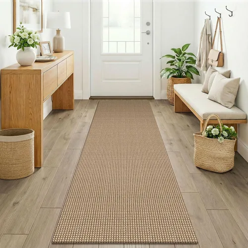 Miniatura 255 de KOZYFLY - Tapetes para entrada, lavable, tejido, con respaldo de goma antideslizante, de algodón, interiores, cocina, entrada, vestíbulo y puerta