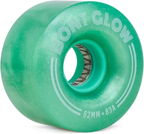 Bont Ruedas de patinaje LED para exteriores con luz brillante – 2.46 x 1.48 pulgadas 83A | Paquete de 4 | Para patinaje urbano y recreativo (verde