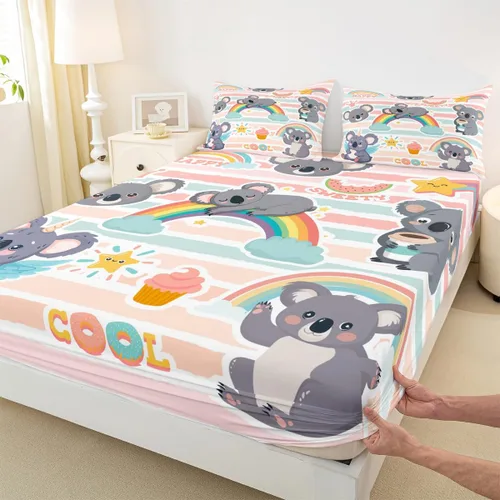Miniatura 38 de Manfei Juego de sábanas para niños con diseño de coches de dibujos animados, tamaño individual, juego de ropa de cama con vehículos de construcción