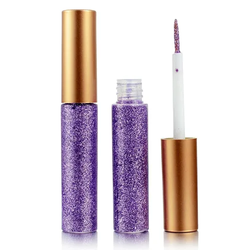 Miniatura 8 de Delineador de ojos con purpurina, delineador de ojos rosa con purpurina, maquillaje de larga duración impermeable con purpurina, plateado, oro