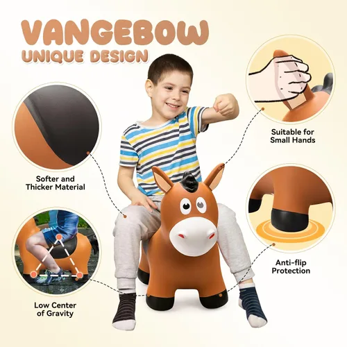 Miniatura 3 de VangeBow Caballo Saltarín para Niños de 1 a 3 años, Juguetes Inflables de Animales Saltarines para Niñas y Niños de 1, 2, 3, 4, 5 años, Juguetes