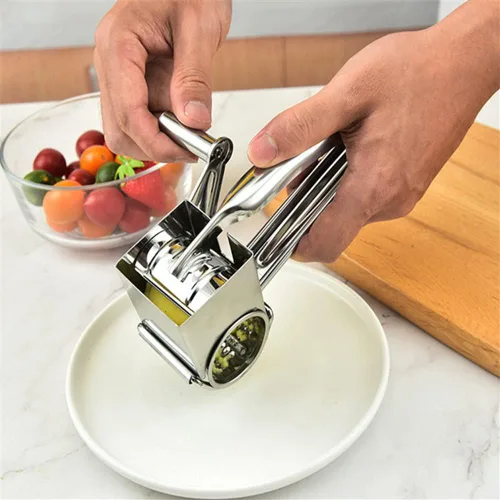 Miniatura 4 de Rallador de queso Rallador de patatas Rotación manual Trituración manual de acero inoxidable Rallador de trituración de patatas Rallador