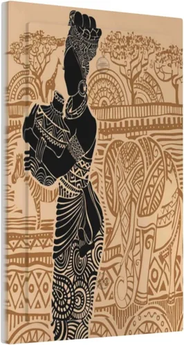 Miniatura 88 de Cubierta de Interruptor de Luz de 1 Gang de Mujer Africana, Placa de Pared Individual Basculante, Receptáculo de Cebras y Elefantes GFCI, Niña Mujer