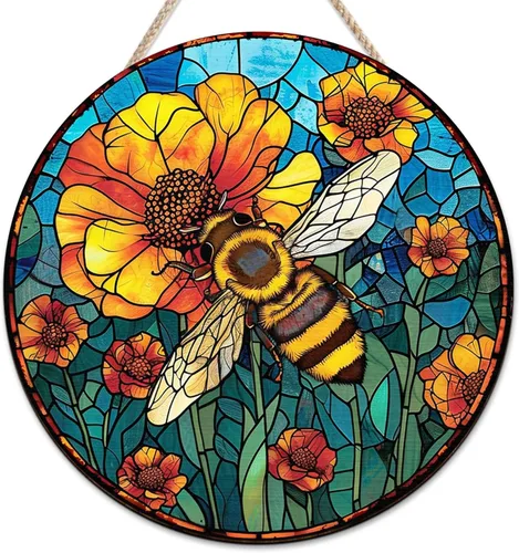 Miniatura 18 de Placa de pared personalizada de madera de abeja de miel, regalos para apicultores, letrero de granja de res, letrero de abeja, decoración de abeja