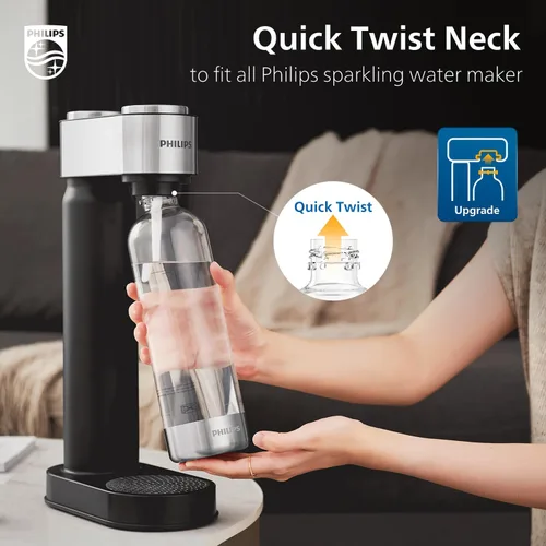 Miniatura 4 de Botellas Carbonatadoras Philips ADD910WHOQ/37, 1L Paquete Doble Botellas Reutilizables de PET para Fabricadora de Agua Espumosa Compatible, 2
