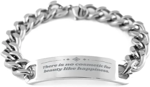 Beauty Mind - Happiness Cuban Bracelet for Women Daughter Friends Mindset of Beauty Beauty Quotes Rise Beauty Self Esteem Confidence in Your Beauty