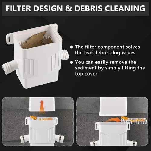 Miniatura 4 de Desviador de bajante, kit de desviador de barril de lluvia, sistema de recolección de agua de lluvia se adapta a bajante de 2 x 3 o 3 x 4 pulgadas